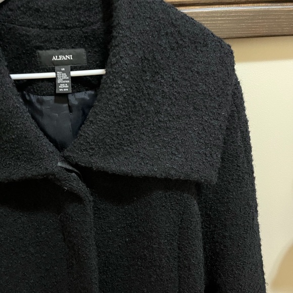 Alfani Black Wool Blend Coat Size 14 - Picture 5 of 7